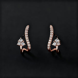 Elegante gewölbte Zirkonia-Ohrringe