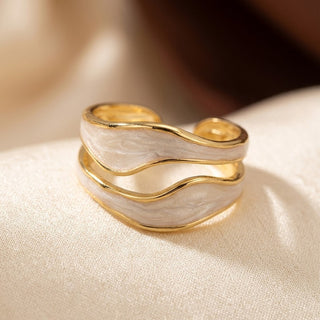 Sculpturale ring in zilver en goud