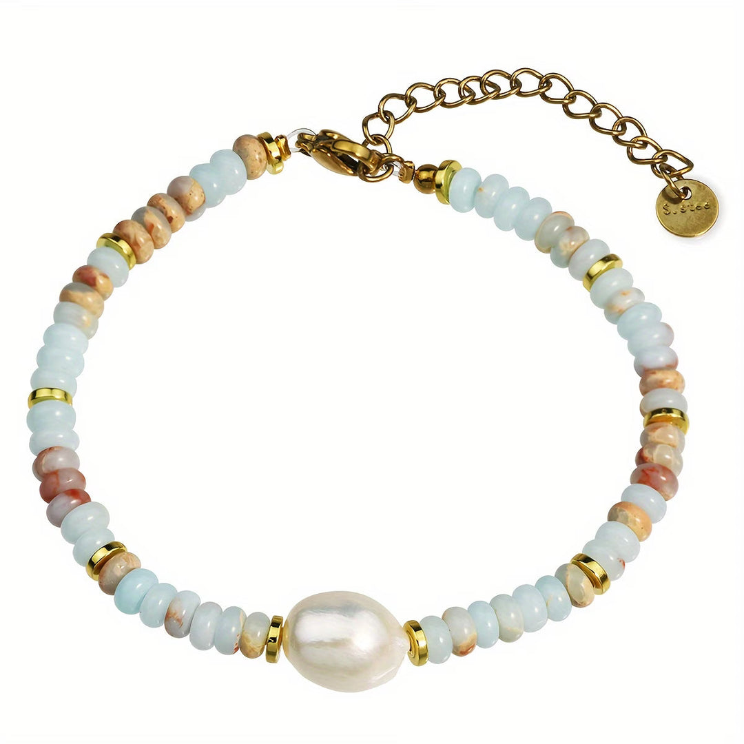 Strand Parel Turkoois Armband