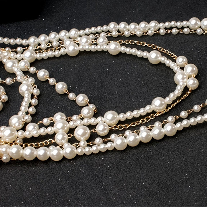Boho Gelaagde Parel Statement Set