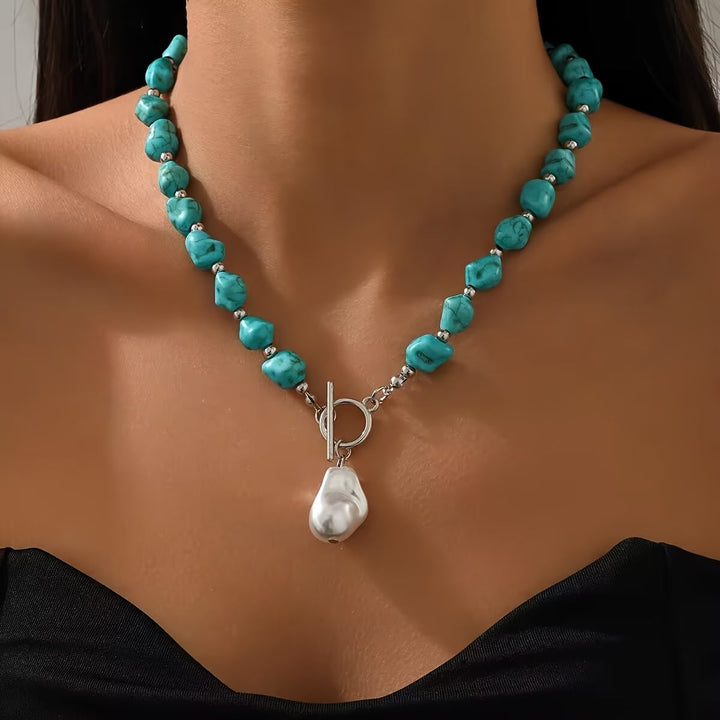 Zilveren Turkoois Parelketting