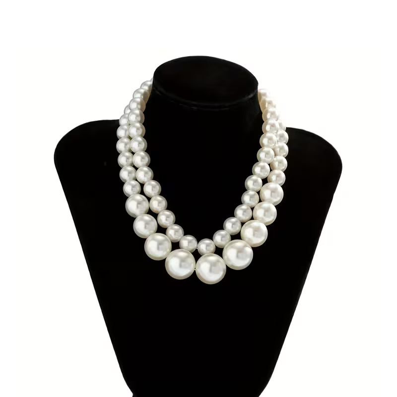 Dubbele Parel Statement Ketting