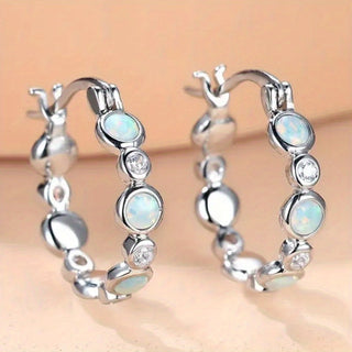 Bohemian Opal runde Ohrringe