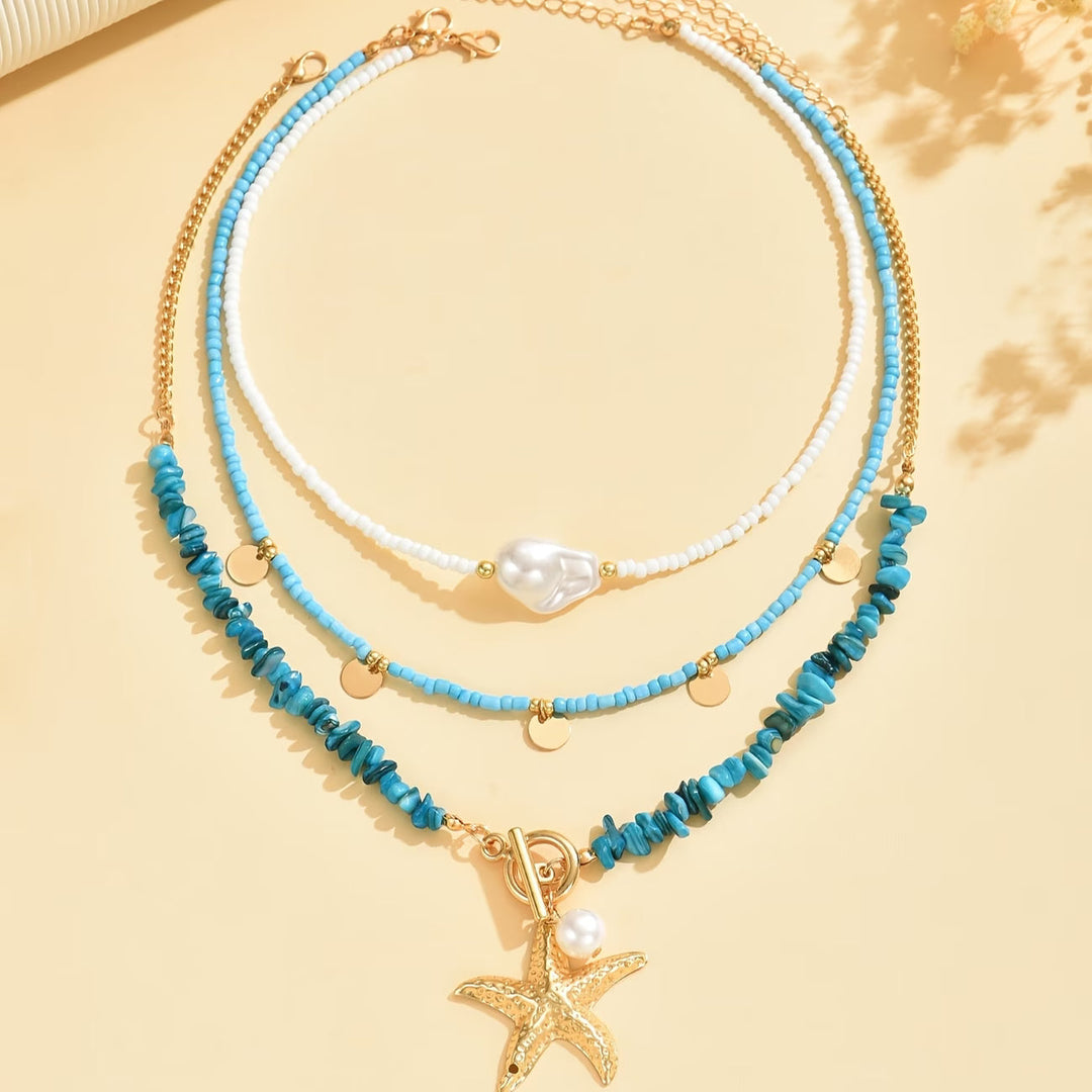 Kust Parel Turkoois Ketting