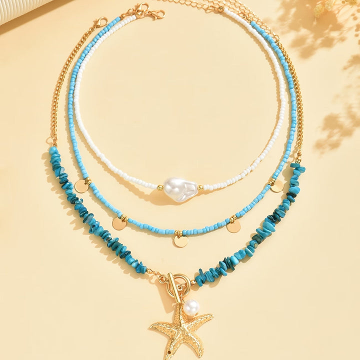 Kust Parel Turkoois Ketting