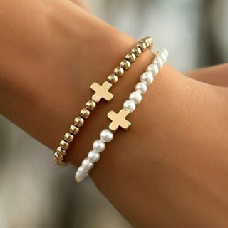 Parel Kruis Armbandenset