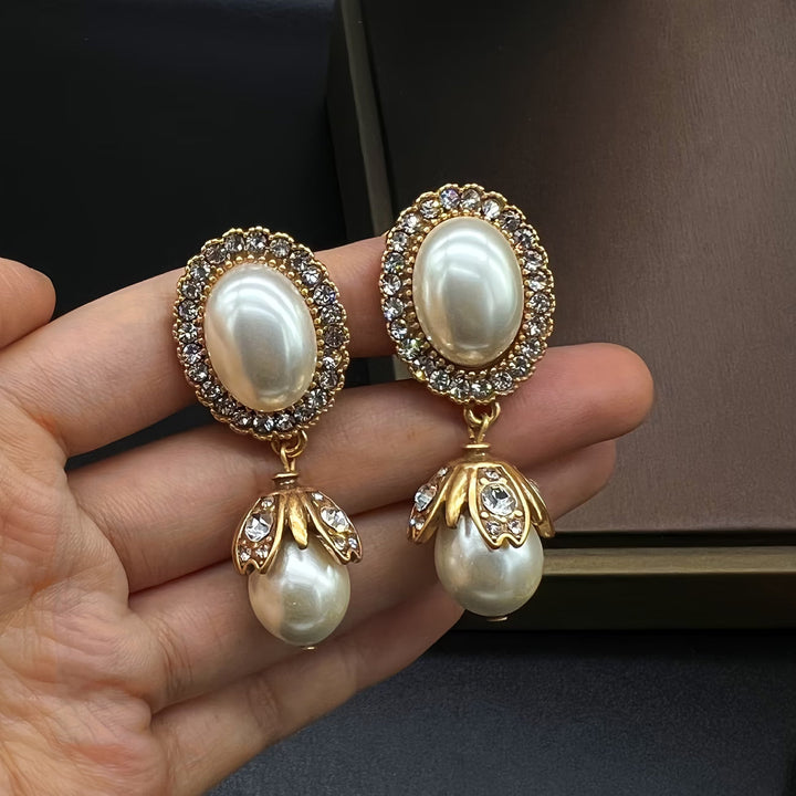 Vintage Parel Omlijsting Oorbellen