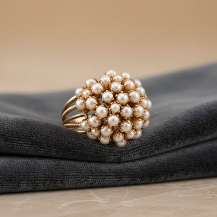 Klassieke Ingelegde Parel Gouden Ring