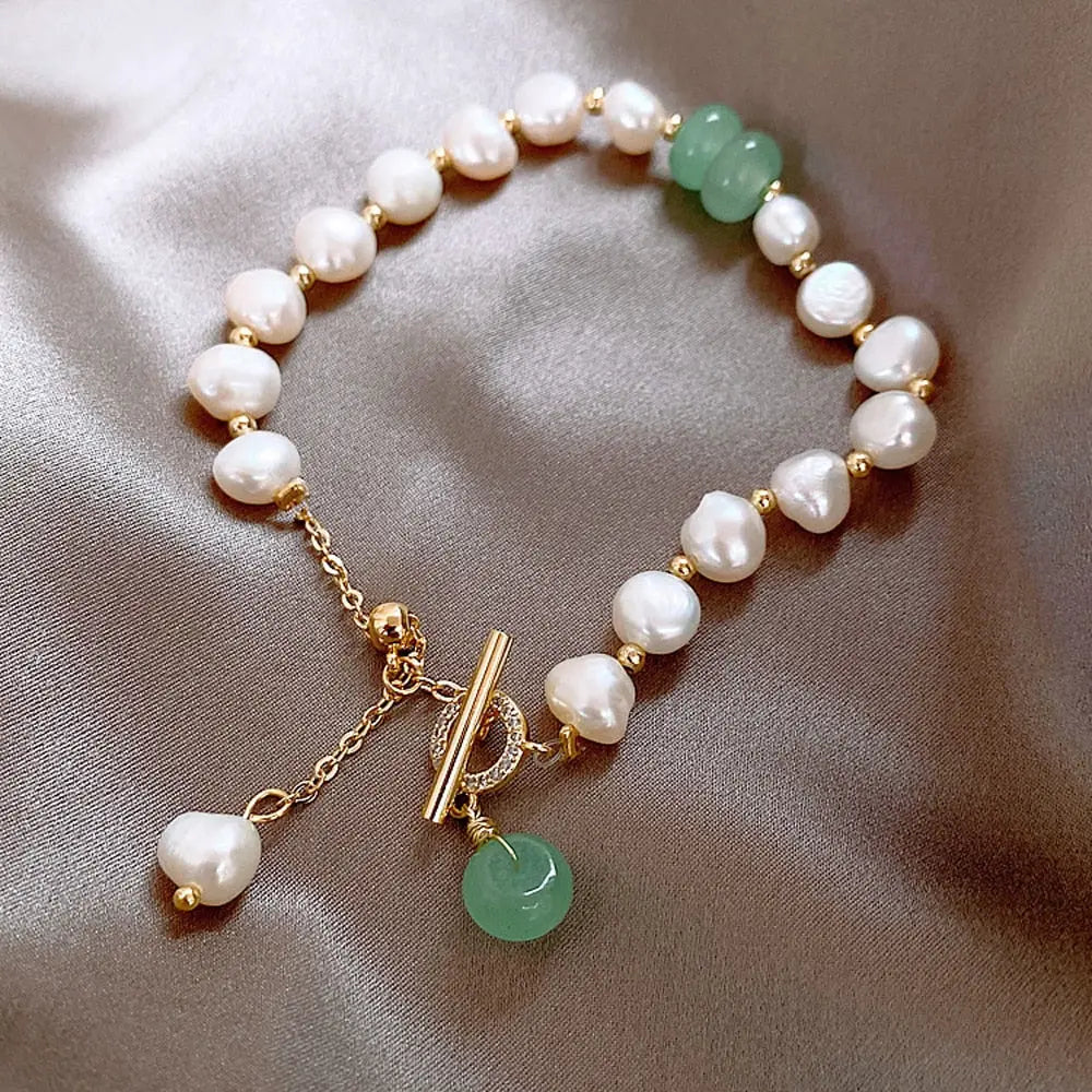 Parel &amp; Jade Armband
