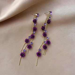 Elegante Rosen-Cascade-Ohrringe
