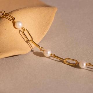 Tijdloze Parel Schakelarmband
