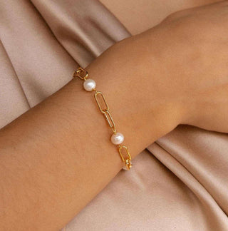 Tijdloze Parel Schakelarmband