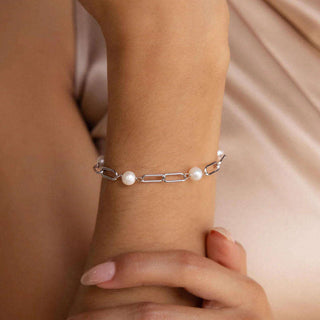 Tijdloze Parel Schakelarmband