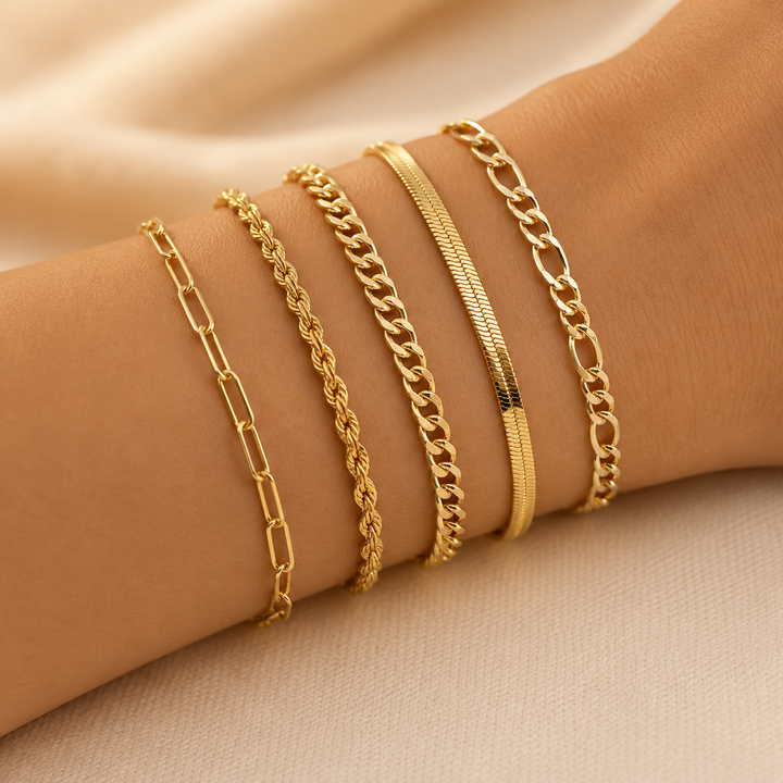 Ellis set armbanden in goudkleur