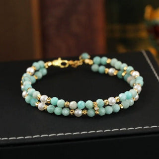 Bohemian Parel Turkoois Armbandenset