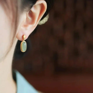 Retro Hetian Jade Ohrringe