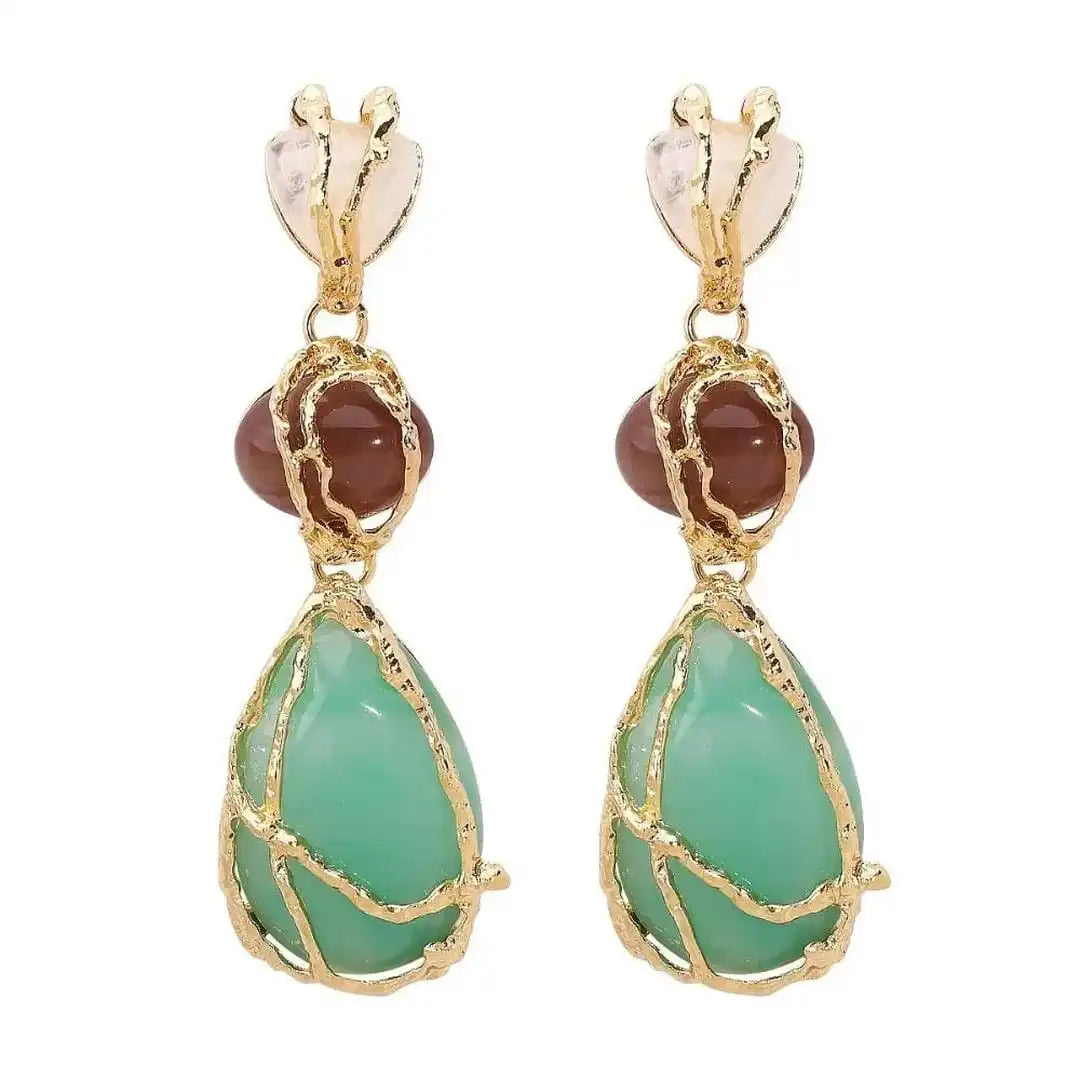 Vintage Gold Tropfen-Charme-Ohrringe
