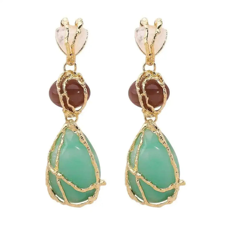 Vintage Gold Tropfen-Charme-Ohrringe