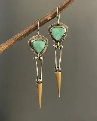 Vintage Ohrringe mit Naturstein