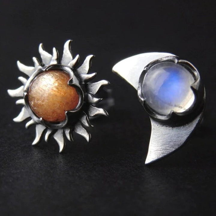 Elegante Sonne-Mond-Ohrringe