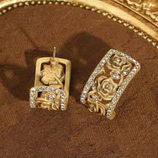 Luxe Rose Pave Kristall-Ohrringe