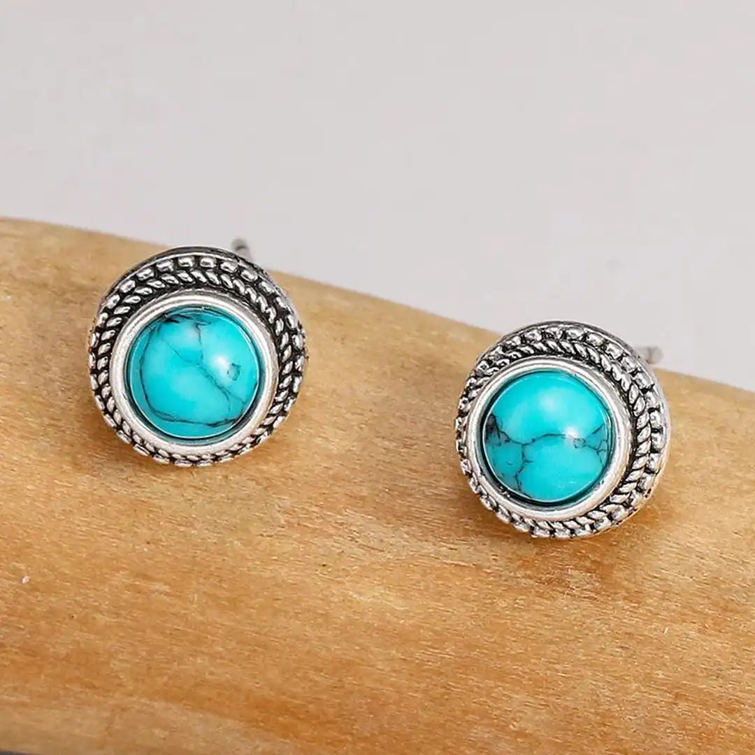 Vintage Boho Imitation Türkis Ohrstecker