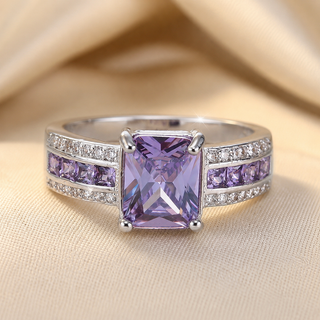 Zilveren ring met ingezette amethist