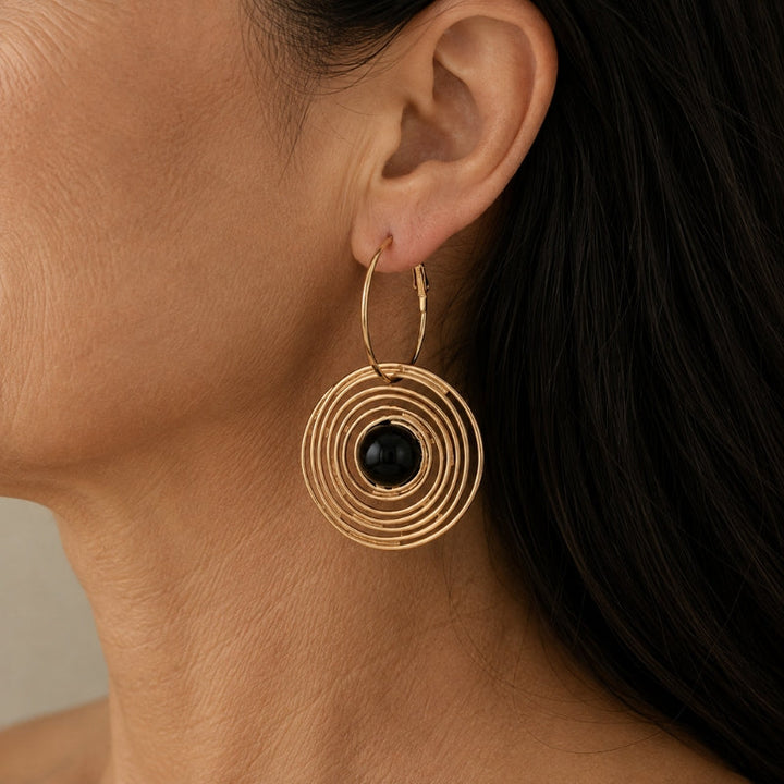 Zeitlose Spiral-Kreis-Ohrstecker