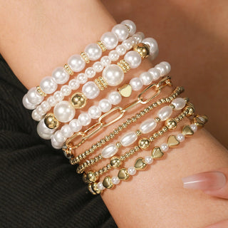 Parel Stapelarmbanden Set van 9