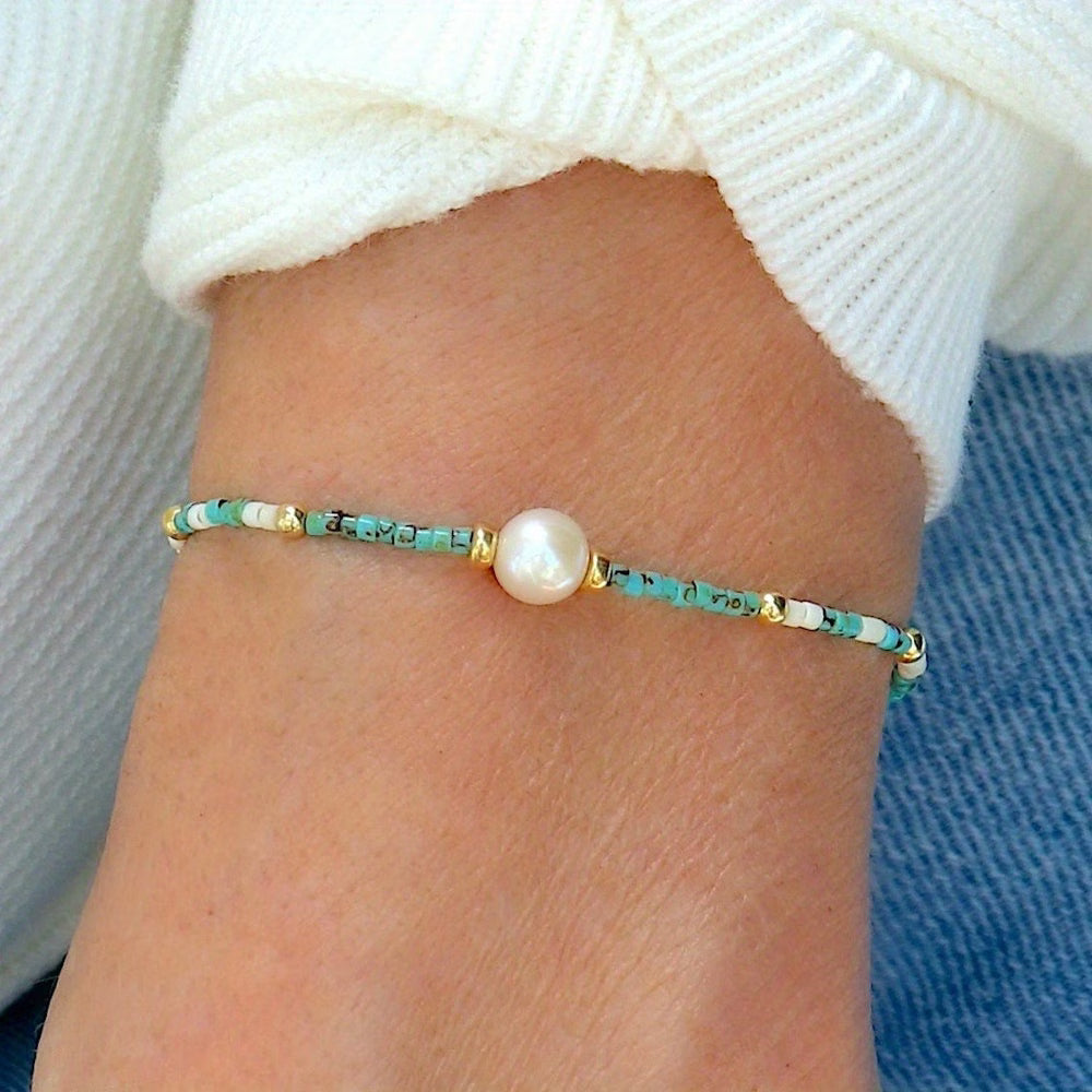 Turkoois Parel Armband