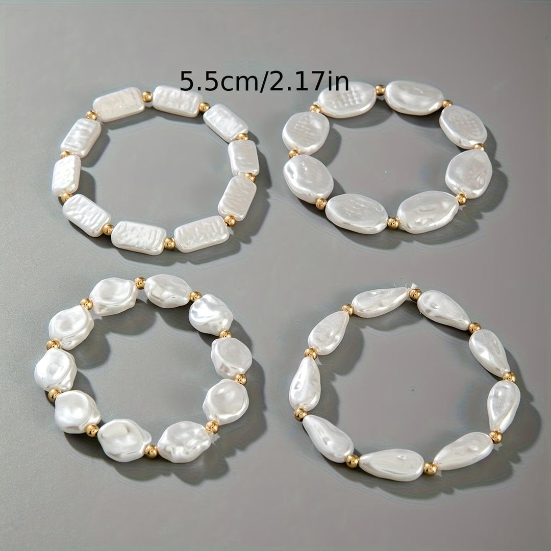 Parel Statement Armbanden Set van 4