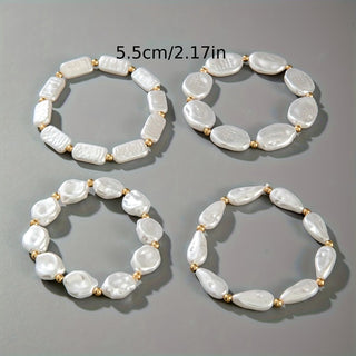 Parel Statement Armbanden Set van 4