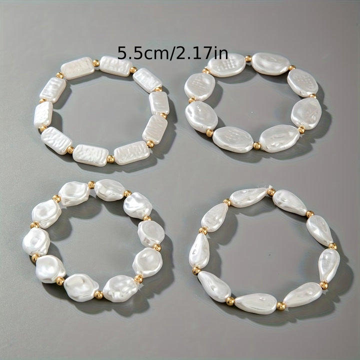 Parel Statement Armbanden Set van 4