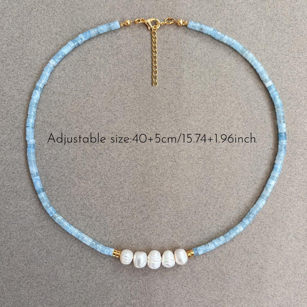 Aquamarijn Parelketting