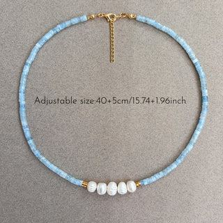 Aquamarijn Parelketting