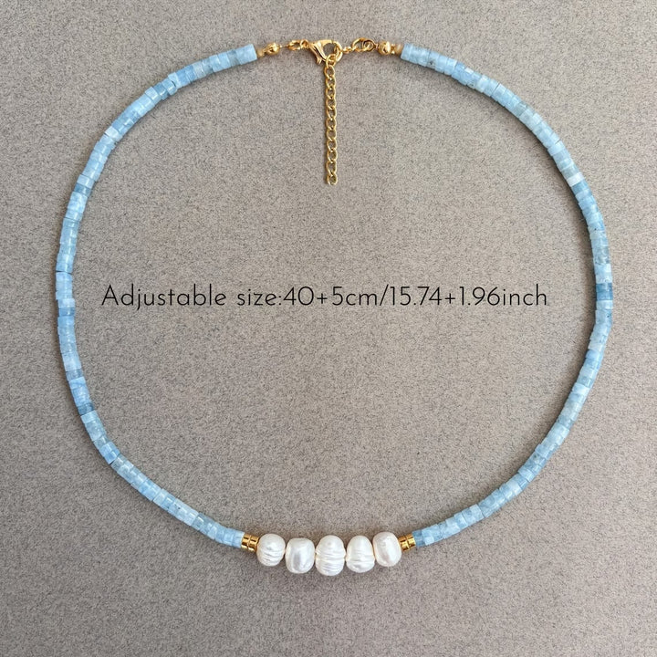 Aquamarijn Parelketting