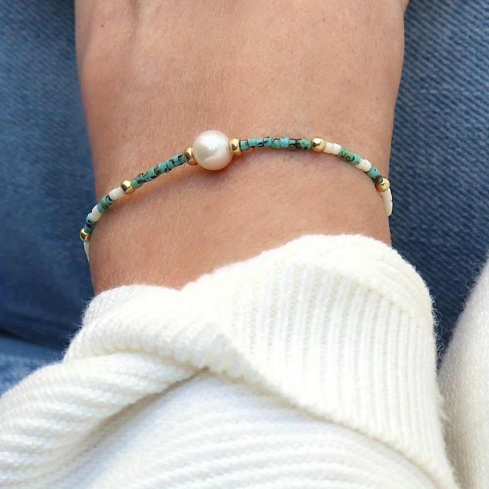 Turkoois Parel Armband