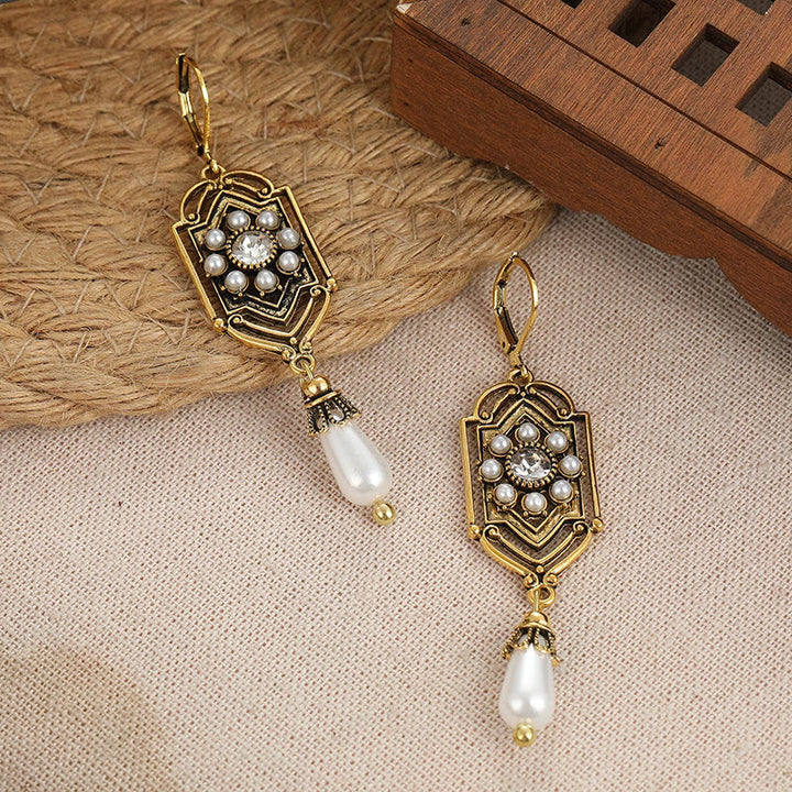 Vintage Gouden Parel Oorbellen