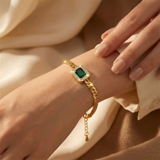 Gouden armband met smaragden schakels