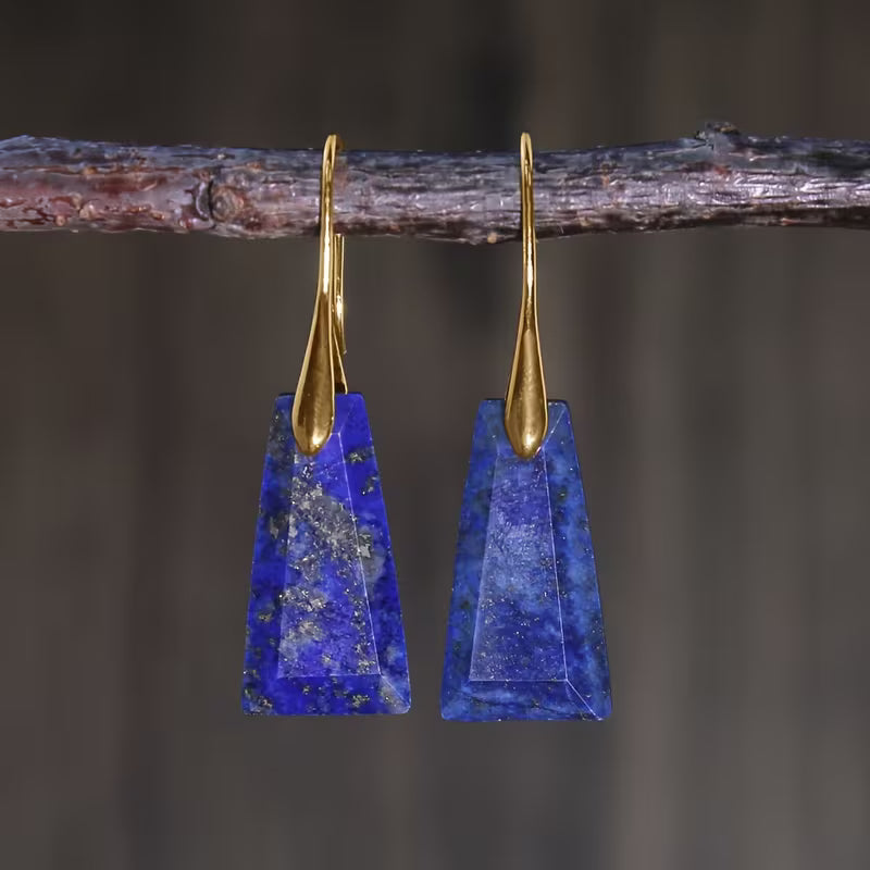 Boho geometrische Stein-Tropfen-Ohrringe