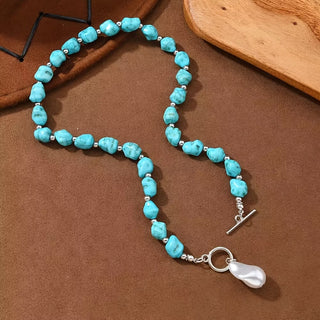 Zilveren Turkoois Parelketting