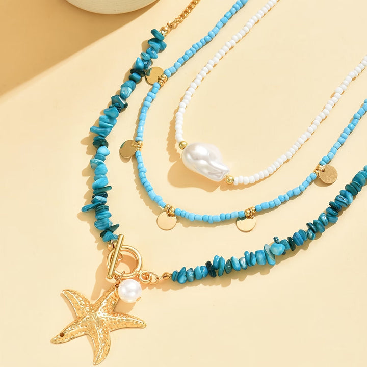 Kust Parel Turkoois Ketting