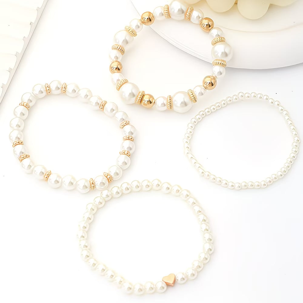 Parel Stapelarmbanden Set van 8