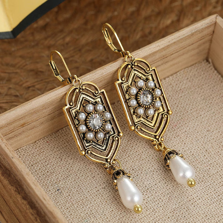 Vintage Gouden Parel Oorbellen