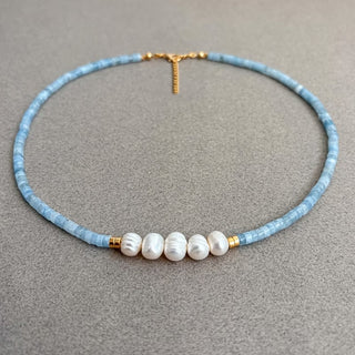 Aquamarijn Parelketting