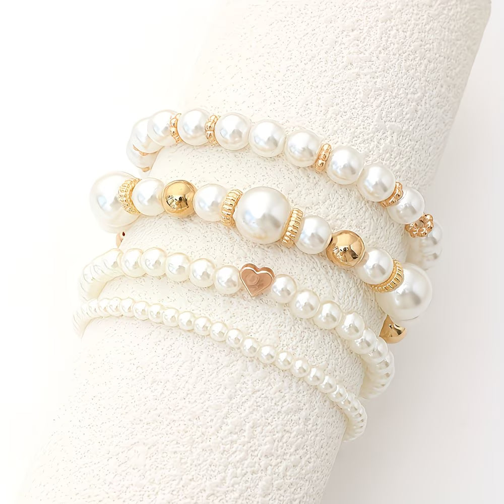 Parel Stapelarmbanden Set van 8