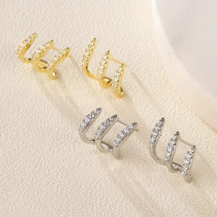Elegante Strass-Drei-Klauen-Ohrringe