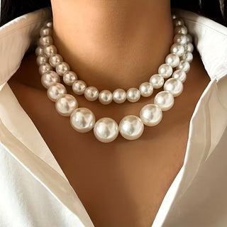 Dubbele Parel Statement Ketting