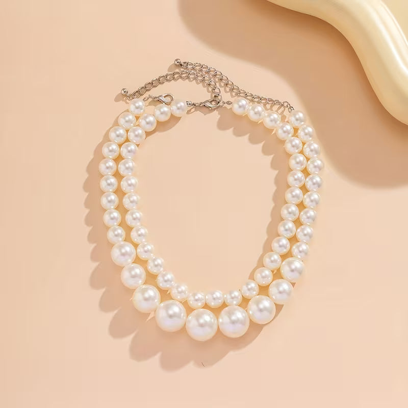 Dubbele Parel Statement Ketting