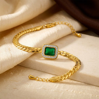 Gouden armband met smaragden schakels
